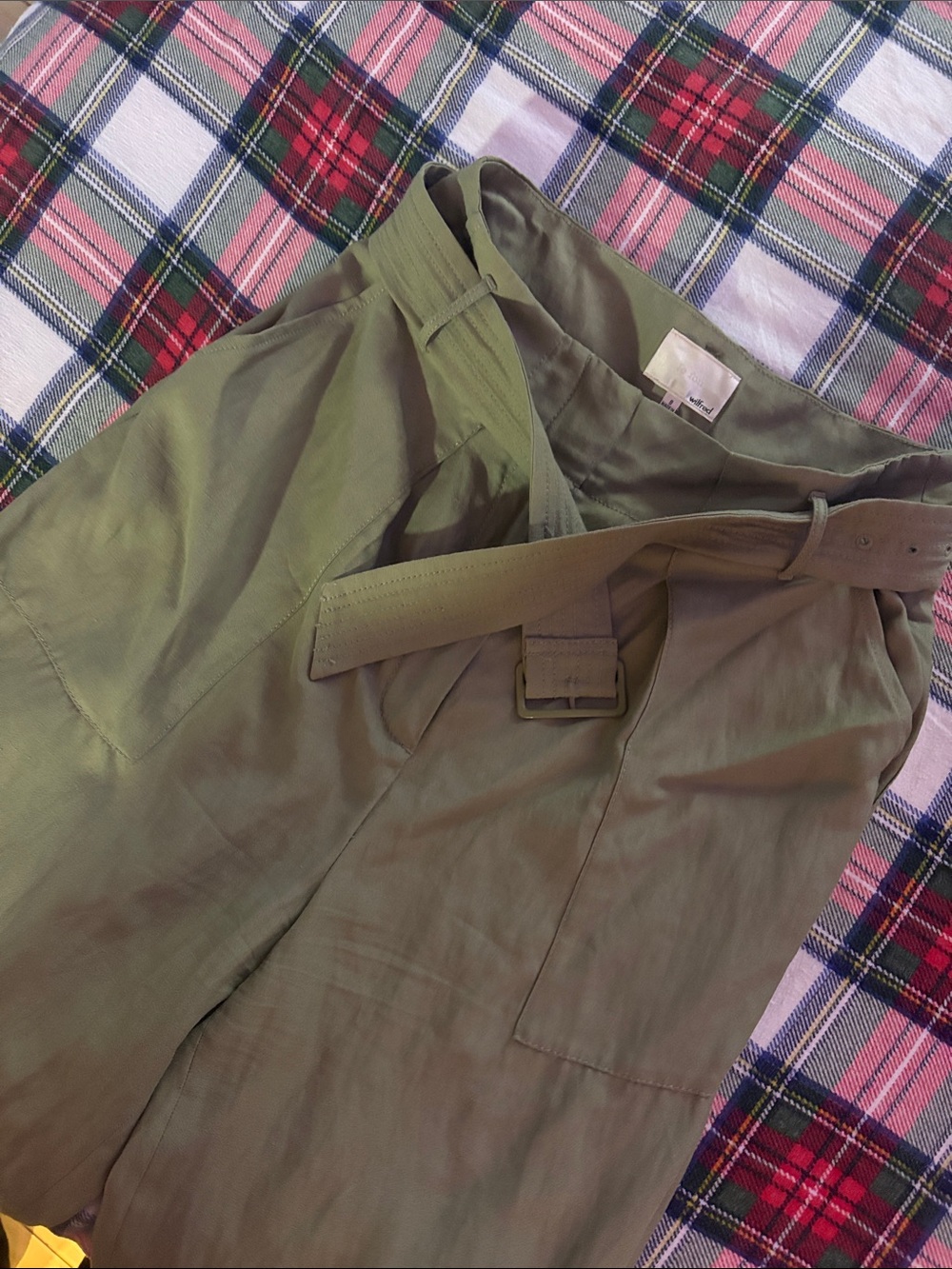 EUC WILFRED LE FOU NEWT GREEN LEONCE HIGH WAISTED BELTED TROUSER - Picture 9 of 13